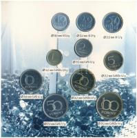 1996. 10f-100Ft 10klf db "50 éves a forint" forgalmi sor dísztokban. A tokon a ragasztás r...