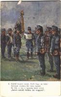 Esküd legyen szent, férfi légy, ne báb... / WWI Austro-Hungarian K.u.K. military art postcard, soldiers oath. A.F.W. III/2. Nr. 663. (EK)