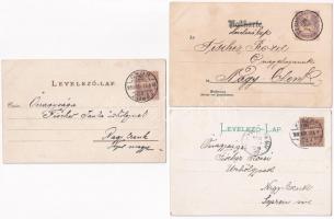 3 db RÉGI virágos litho üdvözlőlap 1900-ból / 3 pre-1945 litho flower greeting cards from 1900