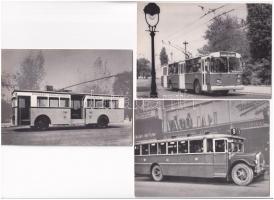 5 db MODERN reprint: autóbuszok (Képzőművészeti Alap Kiadóvállalat) / 5 MODERN reprint postcards: autobuses