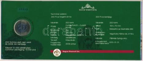 2009. 200Ft első napi veret, sorszámozott "09493" díszcsomagolásban + 2006. 200Ft "FB...