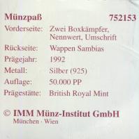 Zambia 1992. 100K Ag "Olimpia-boksz" T:PP Tanúsítvánnyal!