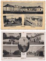 2 db RÉGI magyar város képeslap országzászlóval: Mezőcsát, Tornalja / 2 pre-1945 Hungarian town-view postcards with Hungarian flag