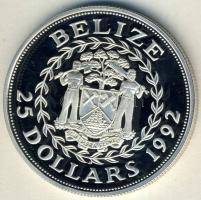 Belize 1992. 25$ Ag "Olimpia-gátfutás" T:PP Tanúsítvánnyal!