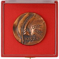 DN KISZ / A KISZ falusi munkájának támogatásáért Br emlékérem, eredeti tokban (74mm) T:1-