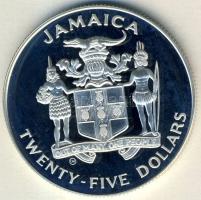 Jamaica 1992. 25$ Ag "Olimpia-kerékpár" T:PP Tanúsítvánnyal!