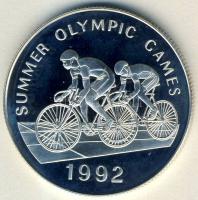 Jamaica 1992. 25$ Ag "Olimpia-kerékpár" T:PP Tanúsítvánnyal!