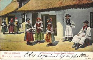 1910 Dályok, Dubosevica (Darázs, Draz); Dályoki sokácok / Volkstrachten in Baranya Comitat (Sokaczen) / Sokci / Croatian folklore, traditional costumes (EB)