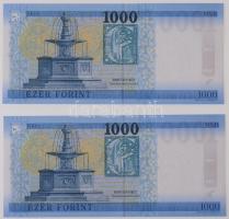 2021. 1000Ft "JA" (2x) sorszámkövetők T:I