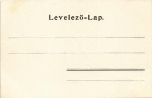 1903 Tihany, látkép. Grüner Simon kiadása. Art Nouveau, floral
