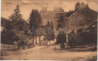 1921 Sümeg, Püspöki kastély és a vár. Horvát Gábor kiadása