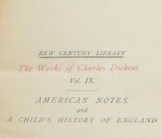 Charles Dickens: American notes. New York, 1901. Thomas Nelson Kiadói, kissé sérült egészbőr kötésben