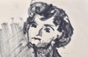 Szőnyi I jelzéssel: Ülő akt.
Vegyes technika, papír, üvegezett keretben 40x30cm