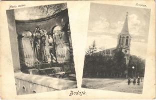 1928 Bodajk, Mária szobor, Templom. Varga Mihály kiadása (EB)