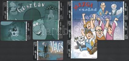 2002-2003 10 db magyar rajzfilmsorozatok kártyanaptár, használt, de jó állapotban
