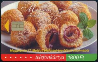 2002 MATÁV szilvás gombóc telefonkártya, 2000 példányos, jó állapotban