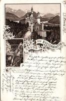 1897 Neuschwanstein Litho (small tear)