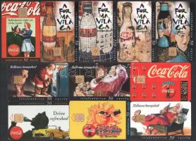 1994-1998 MATÁV Coca Cola 11 db klf telefonkártya, jó állapotban
