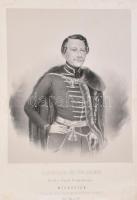 1847 Sárvári báró Eötvös József (1798-1883) hétszemélynök, a királyi ügyek fő igazgatójának névnapjára a hivatal személyezete által készíttetett litográfia. 26x37 cm