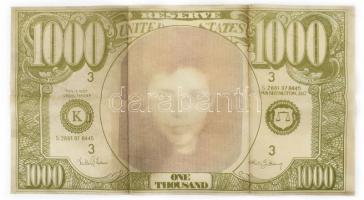 1000 dolláros bankjegyet formázó alátét 68x37 cm