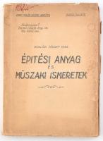 cca 1950 Zrínyi Miklós katonai akadémia építési anyag és műszaki ismeretek jegyzet 380p.