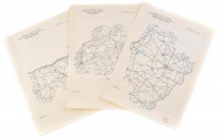 1977 Komárom, Heves Hajdu-Bihar megye közúti térképek 41x28 cm