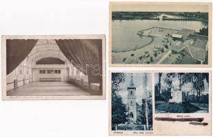 5 db régi városképes lap: Szatmyaz, Gyopáros, Békéscsaba, Kolozsvár, Sankt Gallen / 5 pre-1945 town-view postcards