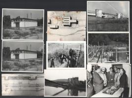 cca 1954-1970 Vízügyi építkezések, 9 db fotó, 9×12 cm