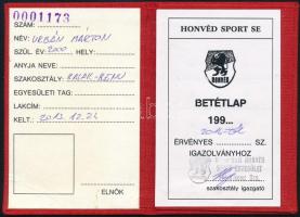 2013 Honvéd SE sportigazolvány