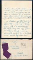 1933 2 db nemesi címeres levélpapírra írt levél címeres borítékkal