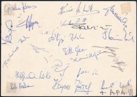 1982 A férfi kézilabda válogatott VB-n részt vett tagjainak aláírása levelezőlapon