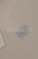 Herendi zöld virág mintás váza. Kézzel festett, jelzett, alján mázrepedésekkel m: 14 cm, d: 14 cm