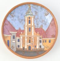 Ligeti Erika (1934-2004): Szentendre. Mázas kerámia tálka, jelzett, hibátlan, d: 16 cm
