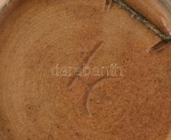 Ligeti Erika (1934-2004): Szentendre. Mázas kerámia tálka, jelzett, hibátlan, d: 16 cm