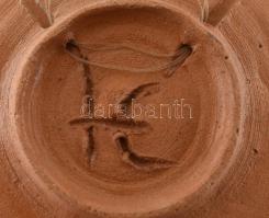 Ligeti Erika (1934-2004): Szentendre. Mázas kerámia tálka, jelzett, apró mázhibával d:10 cm