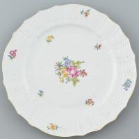 Herendi Eton mintás porcelán lapos tányér. Kézzel festett, jelzett,kopásnyomokkald: 28 cm