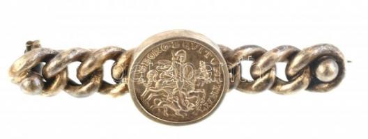 Ezüst sárkányölő Szent György ezüst (Ag) bross. 10,5 g