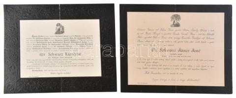 cca 1880-1940 184 db magyar halotti értesítő, közötte felvidékiek is