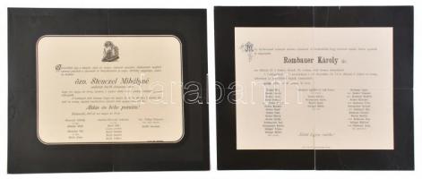 cca 1880-1940 184 db magyar halotti értesítő, közötte felvidékiek is