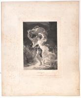Pierre Auguste Cot, (1837-1883) után: LOrage. Photogravuer, papír, sérülésekkel, Jelzett: Goupil, 25x17cm