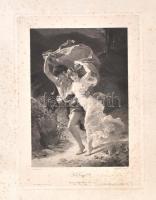 Pierre Auguste Cot, (1837-1883) után: L'Orage.
Photogravuer, papír, sérülésekkel, Jelzett: Gou...