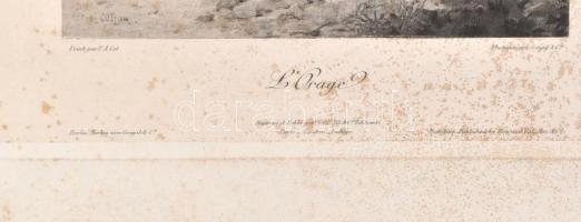Pierre Auguste Cot, (1837-1883) után: L'Orage.
Photogravuer, papír, sérülésekkel, Jelzett: Gou...