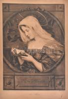 Innocent Ferenc (1859-1934): Ave Mária. Nyomat, papír, sérülésekkel, jelzett, 45x32cm