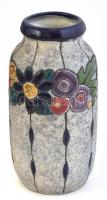 Imperial Amphora virágmintás váza, mázas kerámia, jelzett, kis kopásnyomokkal, m: 14,5 cm