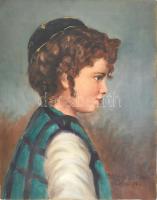 Glatz jelzéssel: Gyerekportré, olaj, vászon, 47×38 cm