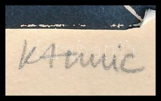 Katulic jelzéssel: Múlt idő
Fametszet, papír. sérült, 22x34cm