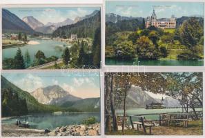 55 db vegyes minőségű (részben nedvességet kapott) régi külföldi képeslap nagyon sok jobb lappal, ér...