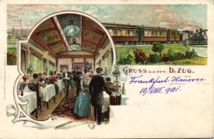 Mitropa railway restaurant litho