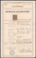 Borosjenő 1908 Halotti anyakönyvi kivonat