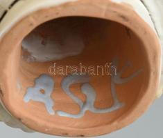 Antalfiné Szente Katalin: Éneklő kislány, festett kerámia, hibátlan, jelzett, m:22cm